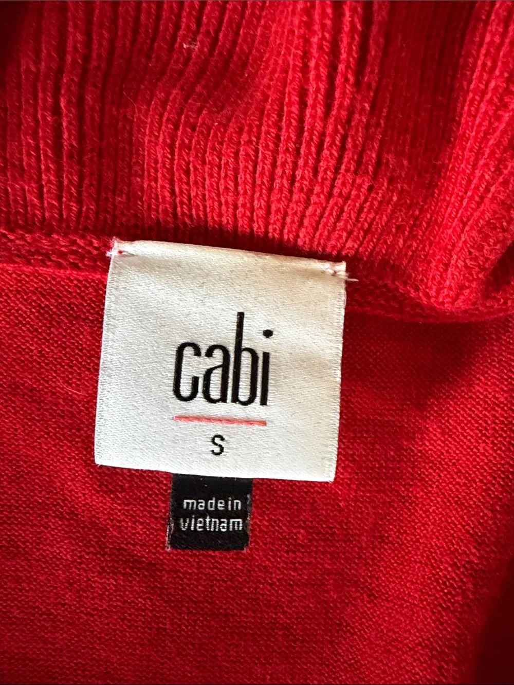 Cabi Red Button-Up Ruffle Collar Cardigan#4284